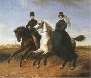 Marie Ellenrieder General Krieg of Hochfelden and his wife on horseback, oil painting on canvas